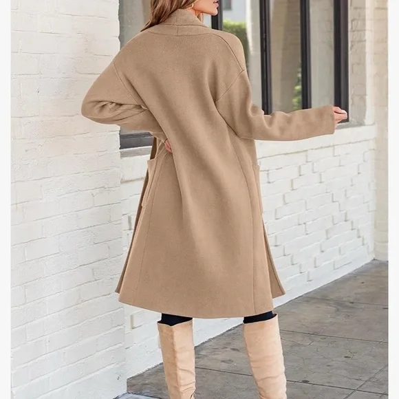 Amazon Women's Tan Long Cardigan Sweater - Picture 3 of 3